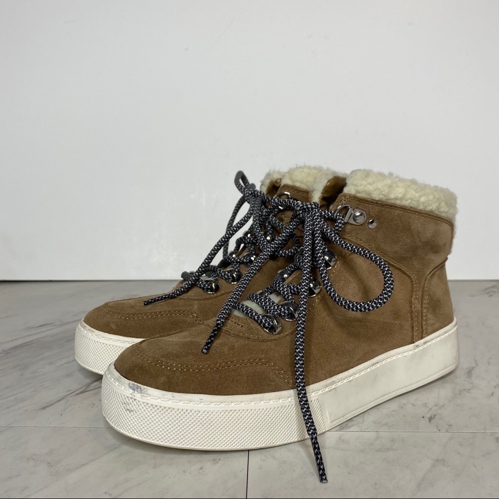 Marc Fisher Summa Faux Fur High Top Sneaker 6 1/2 - Picture 13 of 13